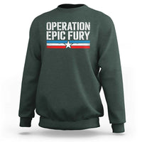 Operation Epic Fury Retro Patriotic Stripe Sweatshirt Vintage American Strength Freedom Supporters