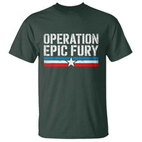 Operation Epic Fury Retro Patriotic Stripe T Shirt Vintage American Strength Freedom Supporters