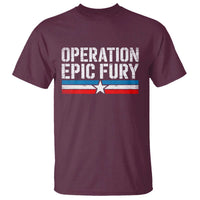 Operation Epic Fury Retro Patriotic Stripe T Shirt Vintage American Strength Freedom Supporters