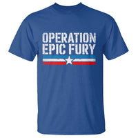 Operation Epic Fury Retro Patriotic Stripe T Shirt Vintage American Strength Freedom Supporters