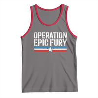 Operation Epic Fury Retro Patriotic Stripe Tank Top Vintage American Strength Freedom Supporters