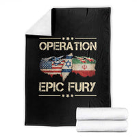 Operation Epic Fury USA Israel Throw Blanket Patriotic Military Peace Through Strength