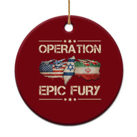 Operation Epic Fury USA Israel Ceramic Ornament Patriotic Military Peace Through Strength