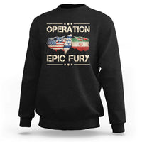 Operation Epic Fury USA Israel Sweatshirt Patriotic Military Peace Through Strength