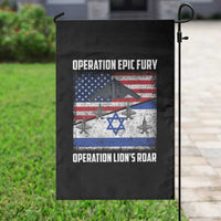 Operation Epic Fury Lions Roar Garden Flag USA Israel Flag Freedom Defense