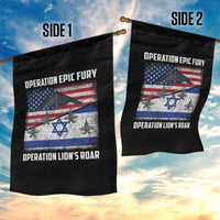 Operation Epic Fury Lions Roar Garden Flag USA Israel Flag Freedom Defense