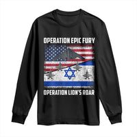 Operation Epic Fury Lions Roar Long Sleeve Shirt USA Israel Flag Freedom Defense