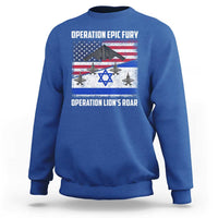 Operation Epic Fury Lions Roar Sweatshirt USA Israel Flag Freedom Defense