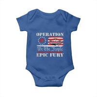 Operation Epic Fury We The People 47 Patriotic Flag Baby Onesie B2 Spirit Constitutional Freedom Statement