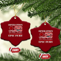 Operation Epic Fury We The People 47 Patriotic Flag Ceramic Ornament B2 Spirit Constitutional Freedom Statement
