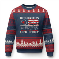 Operation Epic Fury We The People 47 Patriotic Flag Ugly Christmas Sweater B2 Spirit Constitutional Freedom Statement