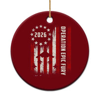 Operation Epic Fury 2026 American Flag Bomber Ceramic Ornament B2 Spirit Patriotic Air Dominance