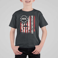 Operation Epic Fury 2026 American Flag Bomber T Shirt For Kid B2 Spirit Patriotic Air Dominance