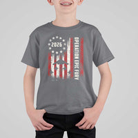Operation Epic Fury 2026 American Flag Bomber T Shirt For Kid B2 Spirit Patriotic Air Dominance
