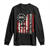 Operation Epic Fury 2026 American Flag Bomber Long Sleeve Shirt B2 Spirit Patriotic Air Dominance