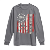 Operation Epic Fury 2026 American Flag Bomber Long Sleeve Shirt B2 Spirit Patriotic Air Dominance