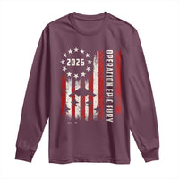 Operation Epic Fury 2026 American Flag Bomber Long Sleeve Shirt B2 Spirit Patriotic Air Dominance