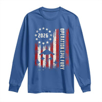 Operation Epic Fury 2026 American Flag Bomber Long Sleeve Shirt B2 Spirit Patriotic Air Dominance