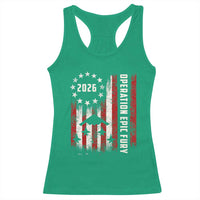 Operation Epic Fury 2026 American Flag Bomber Racerback Tank Top B2 Spirit Patriotic Air Dominance