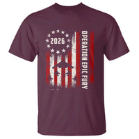 Operation Epic Fury 2026 American Flag Bomber T Shirt B2 Spirit Patriotic Air Dominance