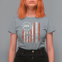Operation Epic Fury 2026 American Flag Bomber T Shirt For Women B2 Spirit Patriotic Air Dominance