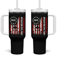 Operation Epic Fury 2026 American Flag Bomber Tumbler With Handle B2 Spirit Patriotic Air Dominance