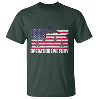 Operation Epic Fury Fighter Jet Formation American Flag T Shirt B12 Spirit USA Strength and Freedom