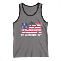 Operation Epic Fury Fighter Jet Formation American Flag Tank Top B12 Spirit USA Strength and Freedom