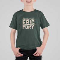 Operation Epic Fury Stealth Bomber Silhouette T Shirt For Kid Patriotic B2 Spirit Aviation Statement