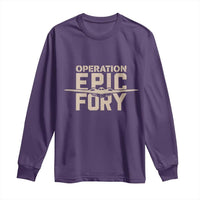 Operation Epic Fury Stealth Bomber Silhouette Long Sleeve Shirt Patriotic B2 Spirit Aviation Statement