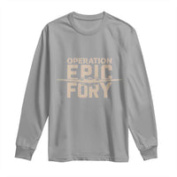 Operation Epic Fury Stealth Bomber Silhouette Long Sleeve Shirt Patriotic B2 Spirit Aviation Statement