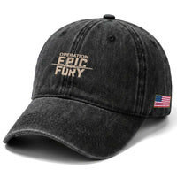 Operation Epic Fury Stealth Bomber Silhouette Washed Cotton Baseball Cap Patriotic B2 Spirit Aviation Statement