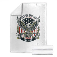 Operation Epic Fury Patriotic Eagle Crest Est 2026 Throw Blanket American Strength Freedom