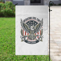 Operation Epic Fury Patriotic Eagle Crest Est 2026 Garden Flag American Strength Freedom