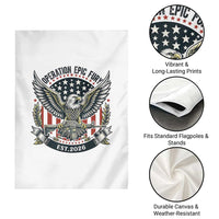Operation Epic Fury Patriotic Eagle Crest Est 2026 Garden Flag American Strength Freedom