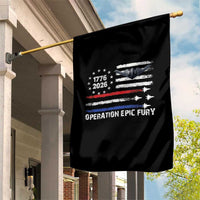 Operation Epic Fury 1776 2026 American Flag Aviation Garden Flag Freedom Anniversary Statement
