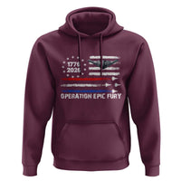 Operation Epic Fury 1776 2026 American Flag Aviation Hoodie Freedom Anniversary Statement