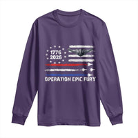 Operation Epic Fury 1776 2026 American Flag Aviation Long Sleeve Shirt Freedom Anniversary Statement