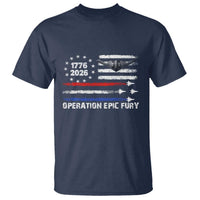Operation Epic Fury 1776 2026 American Flag Aviation T Shirt Freedom Anniversary Statement