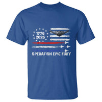 Operation Epic Fury 1776 2026 American Flag Aviation T Shirt Freedom Anniversary Statement