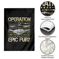 Operation Epic Fury Camo American Flag Garden Flag B12 Spirit Stealth Bomber Formation Patriotic Air Power