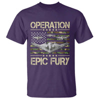 Operation Epic Fury Camo American Flag T Shirt B12 Spirit Stealth Bomber Formation Patriotic Air Power