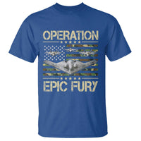 Operation Epic Fury Camo American Flag T Shirt B12 Spirit Stealth Bomber Formation Patriotic Air Power