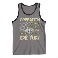 Operation Epic Fury Camo American Flag Tank Top B12 Spirit Stealth Bomber Formation Patriotic Air Power