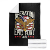 Operation Epic Fury 2026 Patriotic Eagle Crest Throw Blanket American Strength and Freedom
