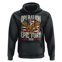 Operation Epic Fury 2026 Patriotic Eagle Crest Hoodie American Strength and Freedom