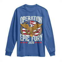 Operation Epic Fury 2026 Patriotic Eagle Crest Long Sleeve Shirt American Strength and Freedom
