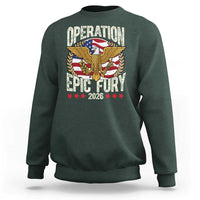 Operation Epic Fury 2026 Patriotic Eagle Crest Sweatshirt American Strength and Freedom