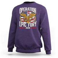 Operation Epic Fury 2026 Patriotic Eagle Crest Sweatshirt American Strength and Freedom