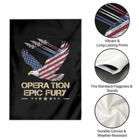 Operation Epic Fury American Eagle Flag Garden Flag Jet Flyover USA Freedom